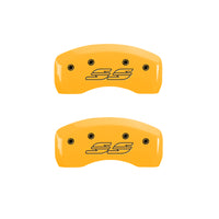 MGP 4 Caliper Covers Engraved Front & Rear Monte Carlo style/SS Black finish silver ch - 14050SSS4BK
