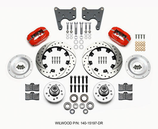 Wilwood Forged Dynalite Front Kit 12.19in Drill Red 65-72 CDP C Body -Drum - 140-15197-DR