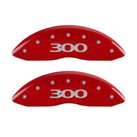 MGP 4 Caliper Covers Engraved Front & Rear 300 Red finish silver ch - 32004S300RD