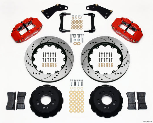 Wilwood Narrow Superlite 6R Front Hat Kit 14.00in Drill Red 65-82 Corvette C2/C3 - 140-10617-DR