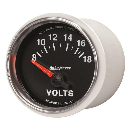 Autometer GS 52mm 8-18 Volts Short Sweep Electronic Voltmeter Gauge - 3892