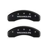 MGP 4 Caliper Covers Engraved Front & Rear WRANGLER Red finish silver ch - 42014SWRGRD