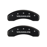 MGP 4 Caliper Covers Engraved Front & Rear WRANGLER Red finish silver ch - 42014SWRGRD