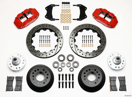 Wilwood Narrow Superlite 6R Front Hub Kit 12.88in Drill Red WWE ProSpindle - 140-9919-DR