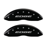 MGP 4 Caliper Covers Engraved Front & Rear EDGE/2015 Black finish silver ch - 10241SEDEBK