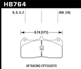 Hawk AP Racing CP7555D70 HPS 5.0 Street Brake Pads - HB764B.658