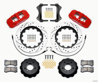 Wilwood AERO6 Front Hat Kit 15.00 Drilled Red 2007-2011 BMW E90 Series w/Lines - 140-13919-DR