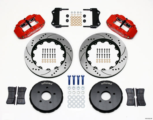 Wilwood Narrow Superlite 6R Front Hat Kit 14.00in Drill Red Nissan 350Z/Fiti G35 - 140-9192-DR