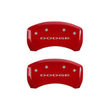 MGP 4 Caliper Covers Engraved Front & Rear With out stripes/Dodge Red finish silver ch - 12181SDD4RD