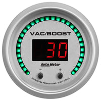 Autometer 52.4mm Silver Switchable 0-1600 PSI/0-110 BAR Vacuum/Boost Ultra-Lite Elite Digital Gauge - 6758-UL