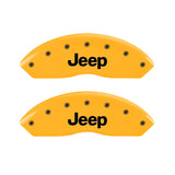 MGP 4 Caliper Covers Engraved Front & Rear JEEP Yellow finish black ch - 42007SJEPYL