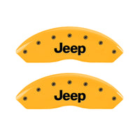MGP 4 Caliper Covers Engraved Front & Rear JEEP Yellow finish black ch - 42007SJEPYL