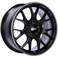 BBS CH-R 18x8.5 5x112 ET38 Satin Black Polished Rim Protector Wheel -82mm PFS/Clip Required - CH146BPO