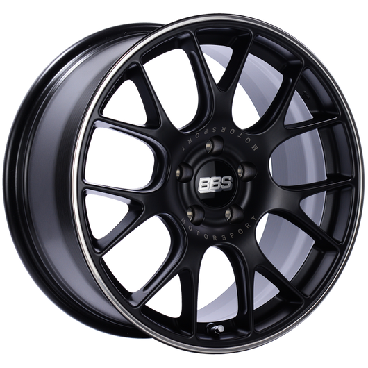 BBS CH-R 18x8.5 5x112 ET38 Satin Black Polished Rim Protector Wheel -82mm PFS/Clip Required - CH146BPO