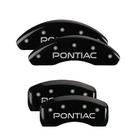 MGP 4 Caliper Covers Engraved Front & Rear Pontiac Black finish silver ch - 18026SPOPBK