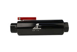 Aeromotive In-Line AN-12 Filter w/ Shutoff Valve 100 Micron SS Element - Black Anodize Finish - 12332