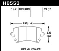 Hawk 07-11 Audi S6 HPS 5.0 Rear Brake Pads - HB553B.652