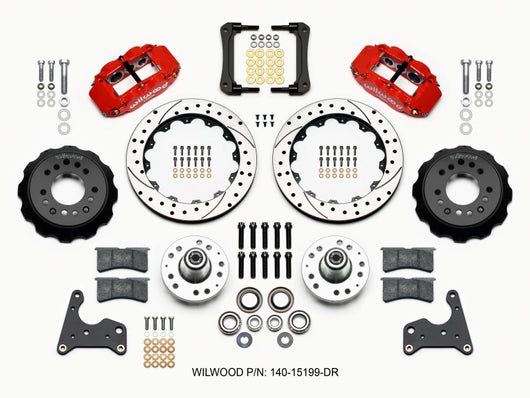 Wilwood Narrow Superlite 6R Front Hub Kit 12.88in Drill Red 65-72 CDP C Body -Drum - 140-15199-DR