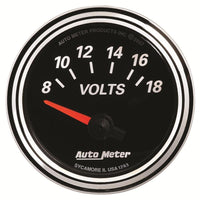 Autometer Designer Black II 52mm 18V Voltmeter Gauge - 1293