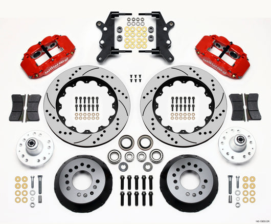 Wilwood Narrow Superlite 6R Front Hub Kit 14.00in Drill Red 60-68 Ford / Mercury Full Size / Galaxie - 140-13655-DR