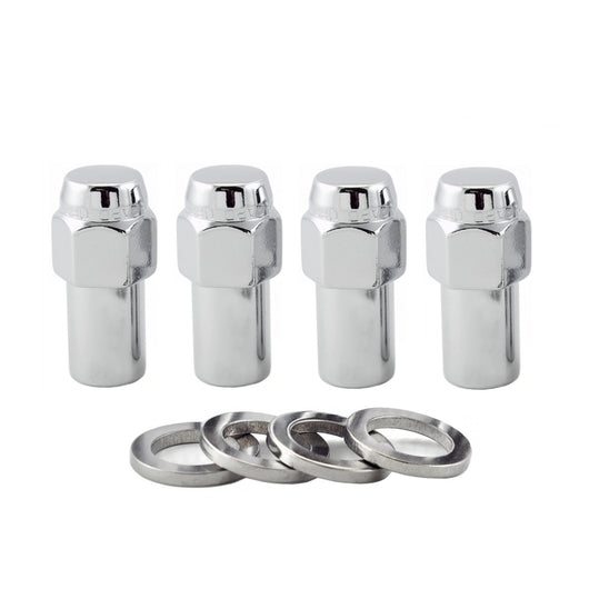 McGard Hex Lug Nut (Long Shank - .946in.) M12X1.5 / 13/16 Hex / 1.85in. Length (4-pack) - Chrome - 62002