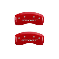 MGP 4 Caliper Covers Engraved Front & Rear 2015/Sport Red Finish Silver Char 2018 Ford Fusion - 10244SSPTRD