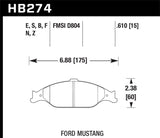 Hawk 99-04 Ford Mustang Base/GT Performance Ceramic Street Front Brake Pads - HB274Z.610