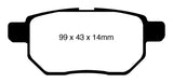 EBC 09-10 Pontiac Vibe 1.8 Yellowstuff Rear Brake Pads - DP41947R