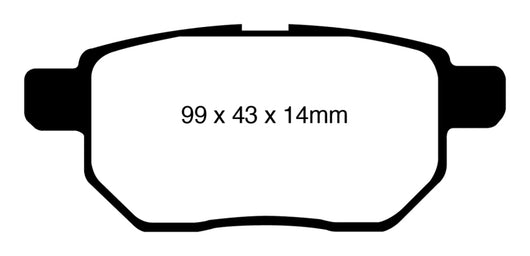 EBC 09-10 Pontiac Vibe 1.8 Yellowstuff Rear Brake Pads - DP41947R