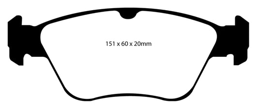 EBC 99-01 Mercedes-Benz C230 (W202) 2.3 Yellowstuff Front Brake Pads - DP41055R