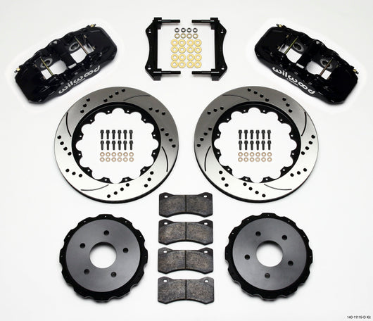 Wilwood AERO4 Rear Kit 14.00in Drilled 97-04 Corvette C5/Z06 05-13 C6 - 140-11119-D
