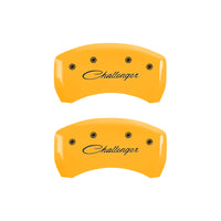 MGP 4 Caliper Covers Engraved F & R Cursive/Challenger Yellow Finish Black Char 2006 Dodge Charger - 12005SCLSYL