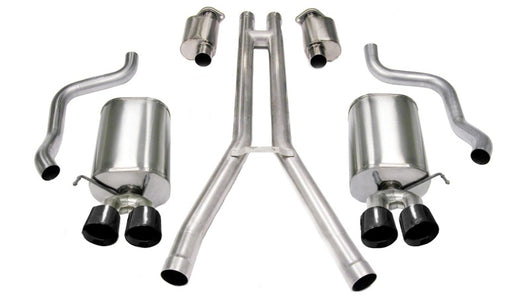 Corsa 04-08 Cadillac XLR 4.6L 25in Cat-Back Dual Rear w Twin 35in Black Pro-Series Tips - 14156BLK