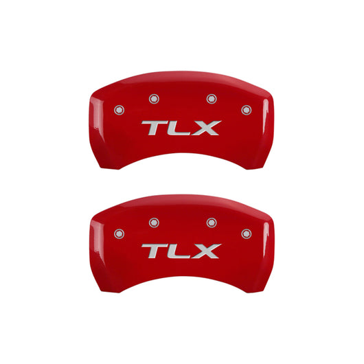 MGP 4 Caliper Covers Engraved Front Acura Engraved Rear TLX Yellow finish black ch - 39018STLXYL