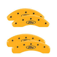 MGP 4 Caliper Covers Engraved Front & Rear MGP Yellow finish black ch - 10229SMGPYL