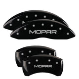 MGP 4 Caliper Covers Engraved Front & Rear MOPAR Black finish silver ch - 32005SMOPBK