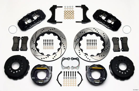 Wilwood AERO4 Rear P-Brake Kit 14.00in Drilled Big Ford New Style 2.50in Offset - 140-10948-D