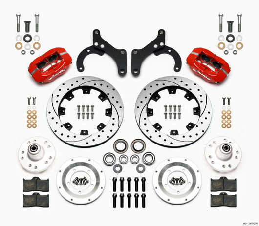 Wilwood Forged Dynalite Front Kit 12.19in Drilled Red 59-64 Chevy Impala / 63-64 Corvette - 140-12459-DR