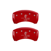 MGP Rear set 2 Caliper Covers Engraved Rear GT350 Shelby & Cobra Red finish silver ch - 10010RGT3RD