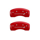 MGP 4 Caliper Covers Engraved Front & Rear With stripes/Dodge Yellow finish black ch - 12192SDD3YL