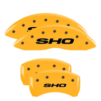 MGP 4 Caliper Covers Engraved Front & Rear MGP Yellow finish black ch - 10225SMGPYL