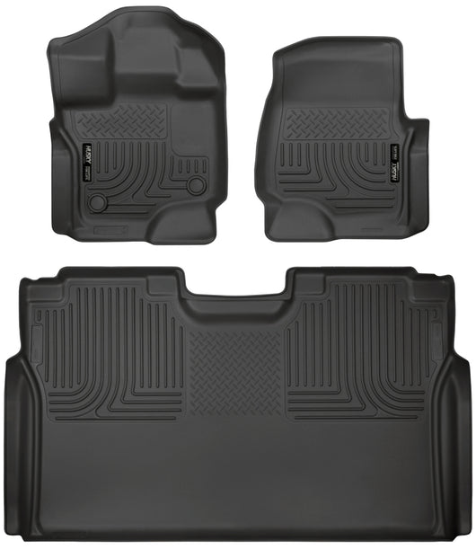 Husky Liners 15-19 F-150 SuperCrew Weatherbeater Black Front & 2nd Seat Floor Liners - 94041