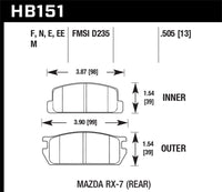 Hawk 81-85 Mazda RX-7 Blue 9012 Rear Race Brake Pads - HB151E.505