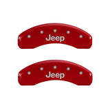 MGP 4 Caliper Covers Engraved Front & Rear JEEP Red finish silver ch - 42002SJEPRD