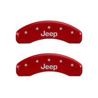 MGP 4 Caliper Covers Engraved Front & Rear JEEP Red finish silver ch - 42004SJEPRD