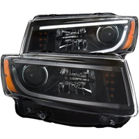 ANZO 2014-2015 Jeep Grand Cherokee Projector Headlights w/ Plank Style Design Black - 111329