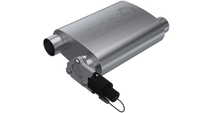 QTP 2.5in Weld-On 304SS Reverse Screamer Muffler w/Bolt-On QTEC Electric Cutout - 13251C