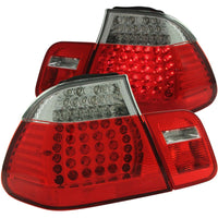 ANZO 1999-2001 BMW 3 Series E46 LED Taillights Red/Clear 4pc - 321004