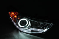 ANZO 2011-2014 Hyundai Elantra Projector Headlights w/ Halo Black (CCFL) - 121456