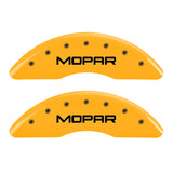 MGP 4 Caliper Covers Engraved Front & Rear MOPAR Yellow finish black ch - 42012SMOPYL